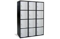 Vestiaire 4 cases superposées à portes bombées - Larg. 400 mm