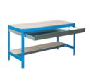 Etabli d'atelier à 2 niveaux avec tiroir