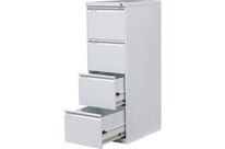 TYNE - Classeur Métallique A4 Gris Clair - 4 Tiroirs - Classement Dossiers Suspendus - Fermeture à Clé