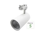 Pack de 5 - Spot LED sur Rail 30W 45° Monophasé - Blanc Chaud 2300K - 3500K / Blanc