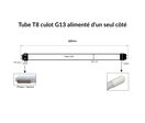 Tube Néon LED 60cm T8 9W IP20 Haut Rendement 163lm/W - Garantie 5 ans - Blanc Chaud 2300K -