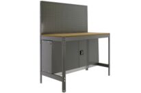 Établi d'atelier avec caisson verrouillable et panneau perforé