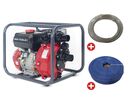 Pack Pompe à eau thermique essence 18.000 L/h 7 CV raccord 2 avec tuyau d'aspiration 5 m et tuyau de refoulement 50 m MW Tools WP1800PSET