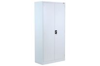 Manutan Expert - Armoire Métal Aris à Portes Battantes - Gris Clair 185x90x40cm - 4 Tablettes 40kg - Serrure à Clé - Garantie 10 Ans
