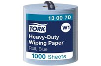 Tork - Bobine d&amp;#039;essuyage industriel Bleu - Ouate de cellulose 2 plis - 34x36.9 cm - 1000 formats - Usage alimentaire