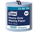 Tork - Bobine d'essuyage industriel Bleu - Ouate de cellulose 2 plis - 34x36.9 cm - 1000 formats - Usage alimentaire