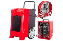 Pack déshumidificateur PRO 90L/Jour BDP90 + Ventilateur brasseur d'air ø600mm MV600L + Chauffage électrique 3 kW WEL03 MW Tools BDP90SETAH