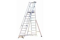 Tubesca-Comabi - Plateforme mobile PIR 9 marches Aluminium - Hauteur travail 3.97m - Charge 150kg - Certifiée Décret 2004-924