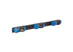 Mottez - Support Balai 3 Blocs sur Réglette - Bleu/Jaune - Charge Max 10kg - Rangement Mural Pratique