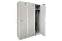 Akaze - Vestiaire Séchant Industrie Salissante 3 Colonnes Gris Clair - 3 Casier/Colonne - 1800x1200x500mm - Éco-responsable