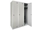 Akaze - Vestiaire Séchant Industrie Salissante 3 Colonnes Gris Clair - 3 Casier/Colonne - 1800x1200x500mm - Éco-responsable