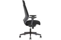 Nowy Styl - Chaise de bureau Kenari - Dossier tissu noir, accoudoirs réglables, ergonomique, synchrone, 110 kg max