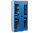 Acial - Armoire Haute à Portes Transparentes - 1000kg Charge Maxi - 1950x1000x500mm - Gris/Bleu - 4 Tablettes - Acier - Éco-responsable