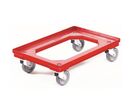 Matfer - Plateau roulant plastique norme Europe - 300 kg - Rouge - Recyclable