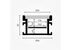 Profilé Aluminium Piétonnable 2m Encastrable au Sol pour Ruban LED - Corps Argenté