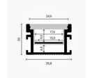 Profilé Aluminium Piétonnable 2m Encastrable au Sol pour Ruban LED - Corps Argenté