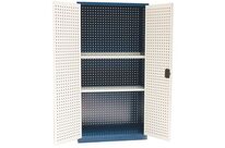 Manutan Expert - Armoire pour outillage haute - 2 portes - Acier Bleu/Gris Clair - 1950x1000x450mm - 10 ans garantie