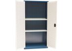 Manutan Expert - Armoire pour outillage haute - 2 portes - Acier Bleu/Gris Clair - 1950x1000x450mm - 10 ans garantie