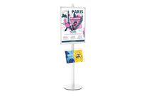Présentoir Visual-Displays® GRIS - 1 cadre 60 x 80 cm et 1 étagère Plexiglass