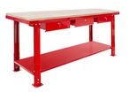 Établi 200 cm avec pieds réglables plateau MDF 3 tiroirs MW Tools DER2000PW