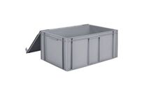 Schoeller Allibert - Bac norme Europe à couvercle gris 54L - 600x400x291 mm - Polypropylène, Usage alimentaire, Gerbable, Recyclable