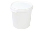 Manutan Expert - Seau Blanc 30L Polypropylène avec Couvercle - Usage Alimentaire - Recyclable