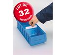 Carton de 32 séparations avec étiquette pour bac tiroir plastique Multibox L.120 mm