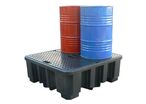 Bac de rétention PE DRUM 450/4 - Pour huiles, fioul, gasoil - CEMO