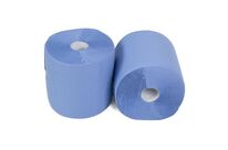 Manutan Expert - Bobine d&amp;#039;essuyage industriel bleue ouate cellulose 800 feuilles usage alimentaire recyclable