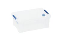 Manutan Expert - Bac de Rangement avec Couvercle CLIP - 10L Transparent Polypropylène - Robuste 50kg - Idéal Atelier Entrepôt