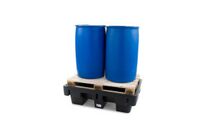 Palette de rétention 230l sans caillebotis - 2 fûts