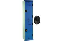 Vestiaire 1 Col/2 Cases 1800x300x500 À Clé Bleu