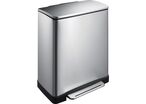 EKO - Poubelle à pédale E-Cube 50L Inox Mat - Rectangulaire - Idéale Bureau & Intérieur