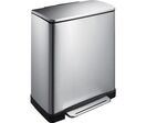 EKO - Poubelle à pédale E-Cube 50L Inox Mat - Rectangulaire - Idéale Bureau &amp; Intérieur