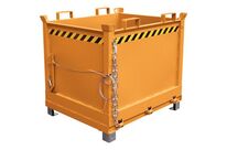 Bauer - Benne à fond ouvrant FB 750 L - Orange - Charge 1000 kg - Acier - Sur socle