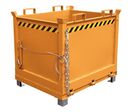 Bauer - Benne à fond ouvrant FB 750 L - Orange - Charge 1000 kg - Acier - Sur socle