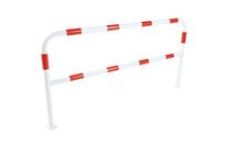 Manutan Expert - Barrière de protection à platine - Acier 2m x 1m - Extérieur - Rouge/Blanc - Fixation à sceller
