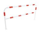 Manutan Expert - Barrière de protection à platine - Acier 2m x 1m - Extérieur - Rouge/Blanc - Fixation à sceller