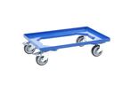 Kruizinga - Plateau Roulant Polypropylène 600x400mm - Charge 250kg - Freins - Bleu