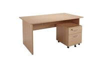 Pack Bureau Alpha Pieds Pann.140x80 + Caisson Mob.2 Tiroirs