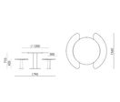Table extérieure ronde - 6 places | TA183CP-6 Ligne Moka