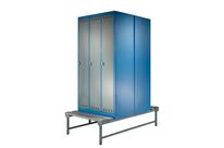 Socle banc double face L.1195 mm pour vestiaire monobloc