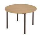 Table Ronde Hetre Pied Marron Diam 120