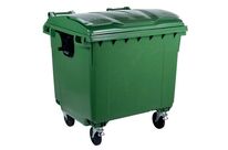 Manutan Expert - Conteneur à déchets vert 1100L - 4 roues - Polyéthylène recyclé 70% - Garantie 10 ans