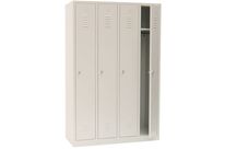 Manutan Expert - Vestiaire Industrie Propre 4 Colonnes Gris Clair - Acier Époxy - 1800x1170x500mm - À Cadenas