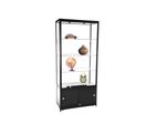 Vitrine Expo LED H.200xL.90xP.45cm Alu + Réserve Alu noir