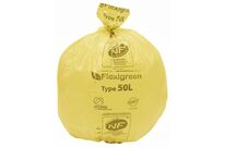 JetSac - Sac Poubelle Recyclable Jaune 50L - 25 Pièces - Tri Sélectif Plastique - Éco-responsable