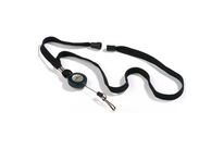 Durable - Lacet avec enrouleur et mousqueton - Noir - Textile - 801 mm - Accessoire badge d&amp;#039;identification