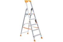 Manutan Expert - Escabeau professionnel 5 marches Aluminium - Charge 150 kg - Hauteur accès 3.14 m - Norme EN 131