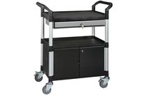 Matador - Chariot à plateaux en plastique 3 plateaux 818D-1 Noir - 250 kg - 3 plateaux 1 tiroir 1 caisson - Polypropylène renforcé